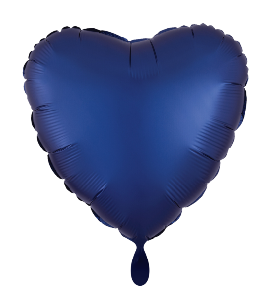Folienballon - Herz, satin blau - ø 45cm